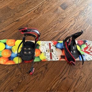 Colorful Kids Snowboard with Bindings